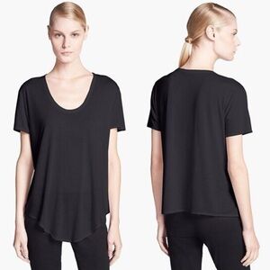 Helmut Lang Luxury kinetic jersey scoop neck tee T-shirt size P petite XS